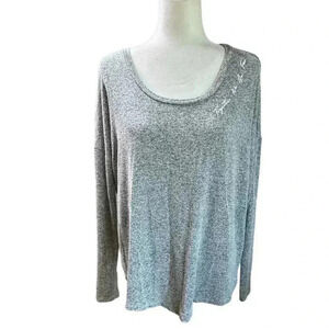 PELOTON Hacci Together We Go Far Gray
Long Sleeved Slouchy Shirt Size Small